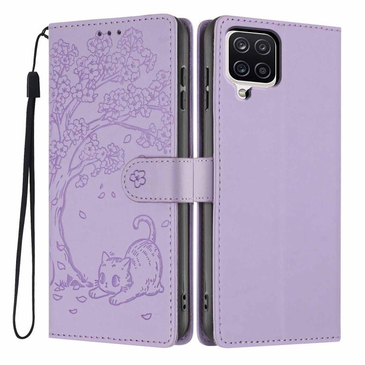 Custodia in ecopelle con stampa a rilievo di gatto per Samsung Galaxy M06 5G