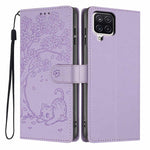 Custodia in ecopelle con stampa a rilievo di gatto per Samsung Galaxy M06 5G