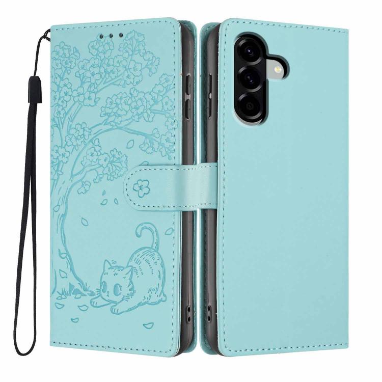 Custodia in ecopelle con stampa gatto per Samsung Galaxy M36, M56 e M16 5G