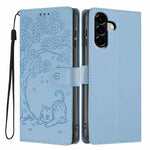 Custodia in ecopelle con stampa gatto per Samsung Galaxy M36, M56 e M16 5G