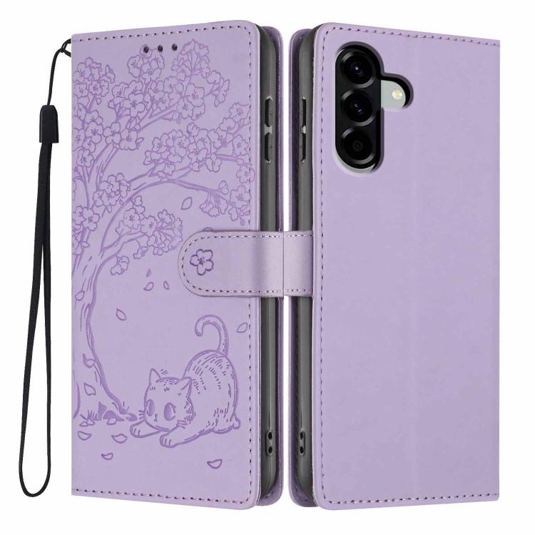 Custodia in ecopelle con stampa gatto per Samsung Galaxy M36, M56 e M16 5G