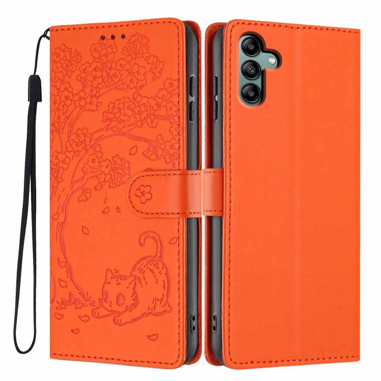 Custodia ecopelle con stampa gatto per Samsung Galaxy A13 5G, A53 5G e A73 5G
