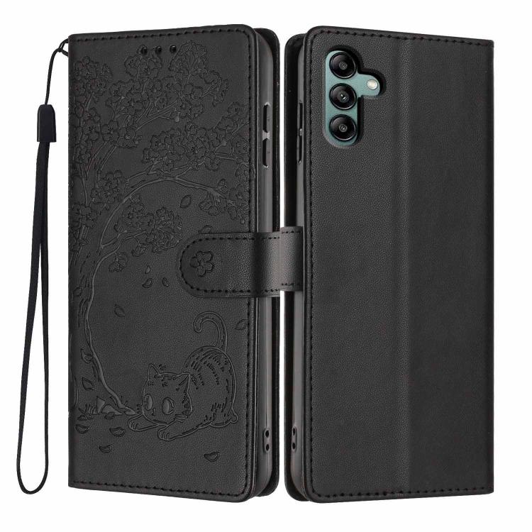 Custodia ecopelle con stampa gatto per Samsung Galaxy A13 5G, A53 5G e A73 5G