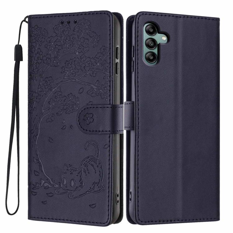 Custodia ecopelle con stampa gatto per Samsung Galaxy A13 5G, A53 5G e A73 5G
