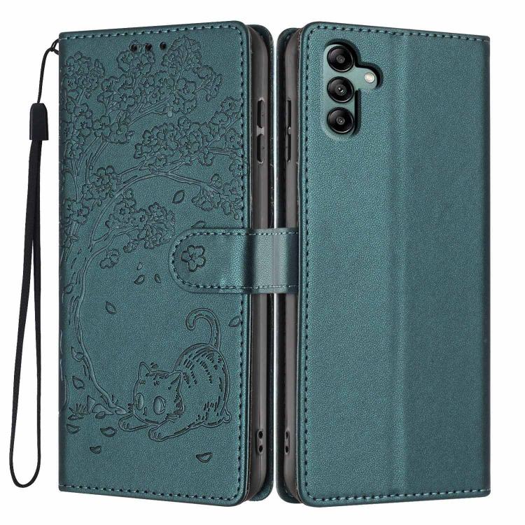 Custodia ecopelle con stampa gatto per Samsung Galaxy A13 5G, A53 5G e A73 5G