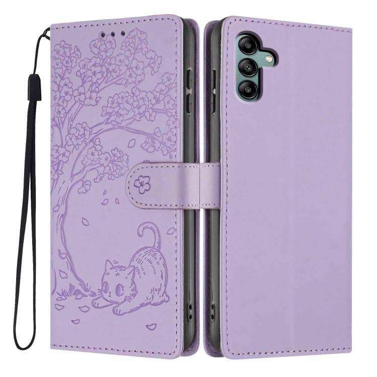 Custodia ecopelle con stampa gatto per Samsung Galaxy A13 5G, A53 5G e A73 5G