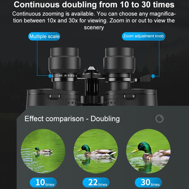 Binocolo zoom APEXEL 10-30X50 con doppi oculari grandi