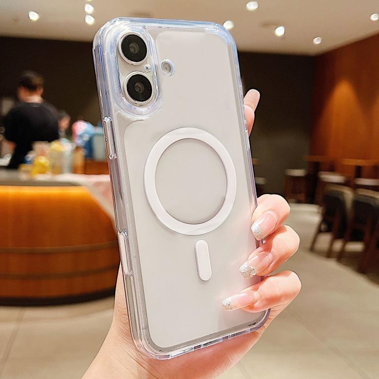 Custodia magnetica ibrida in PC satinato e TPU con tasto di rilevamento AI per telefono, For iPhone 16