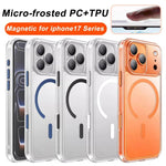 Custodia magnetica ibrida in PC satinato e TPU con tasto di rilevamento AI per telefono, For iPhone 17 Pro Max, For iPhone 17 Pro, For iPhone 17, For iPhone Air, For iPhone 16 Pro Max, For iPhone 16 Pro