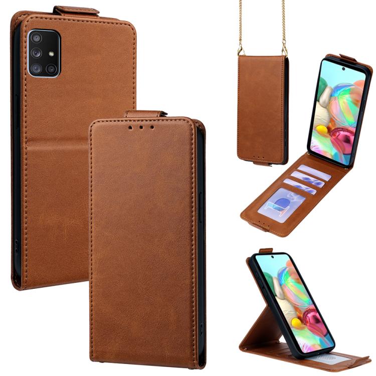 Cover a libro verticale in similpelle vegana con tracolla per Samsung Galaxy