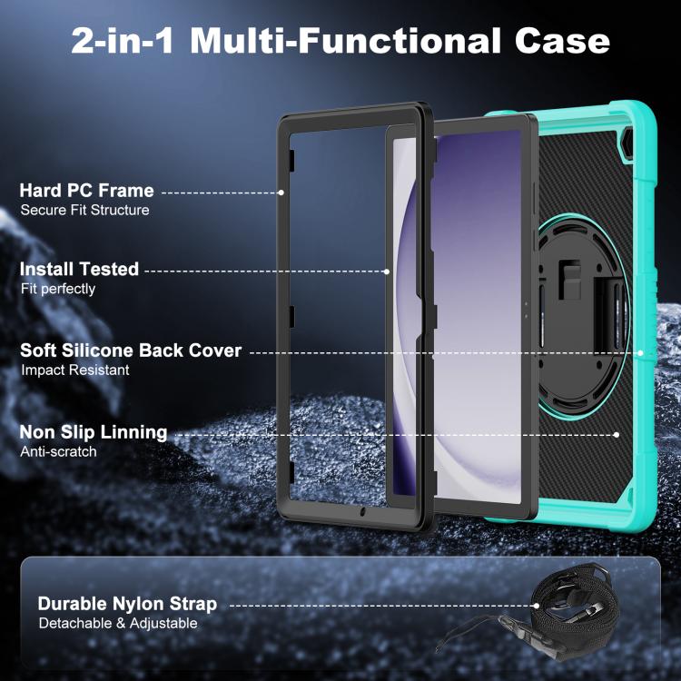 Custodia ibrida in silicone con supporto per Samsung Galaxy Tab A11+ e A9+
