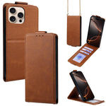 Cover a libro verticale in similpelle vegana tinta unita con tracolla, For iPhone 16 Pro, For iPhone 16 Plus, For iPhone 16, For iPhone 15 Pro Max, For iPhone 15 Pro, For iPhone 15 Plus