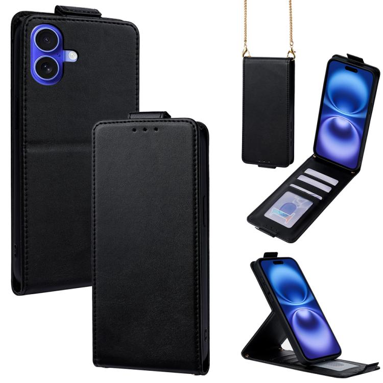 Cover a libro verticale in similpelle vegana tinta unita con tracolla, For iPhone 16 Pro, For iPhone 16 Plus, For iPhone 16, For iPhone 15 Pro Max, For iPhone 15 Pro, For iPhone 15 Plus