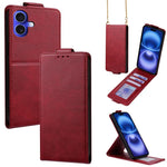 Cover a libro verticale in similpelle vegana tinta unita con tracolla, For iPhone 16 Pro, For iPhone 16 Plus, For iPhone 16, For iPhone 15 Pro Max, For iPhone 15 Pro, For iPhone 15 Plus