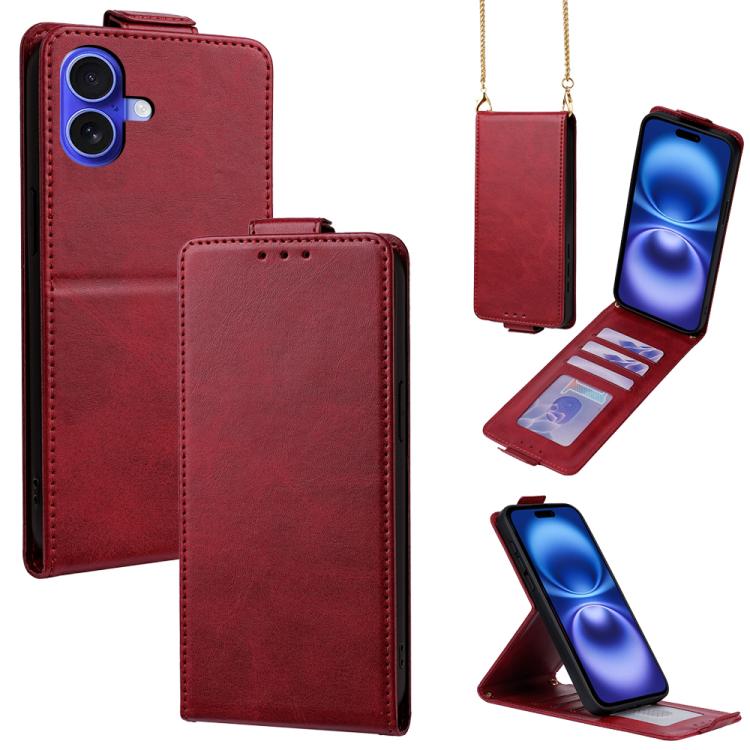 Cover a libro verticale in similpelle vegana tinta unita con tracolla, For iPhone 16 Pro, For iPhone 16 Plus, For iPhone 16, For iPhone 15 Pro Max, For iPhone 15 Pro, For iPhone 15 Plus