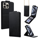 Cover a libro verticale in similpelle vegana tinta unita con tracolla, For iPhone 16 Pro, For iPhone 16 Plus, For iPhone 16, For iPhone 15 Pro Max, For iPhone 15 Pro, For iPhone 15 Plus