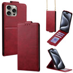 Cover a libro verticale in similpelle vegana tinta unita con tracolla, For iPhone 16 Pro, For iPhone 16 Plus, For iPhone 16, For iPhone 15 Pro Max, For iPhone 15 Pro, For iPhone 15 Plus