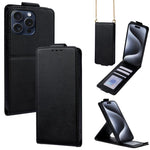 Cover a libro verticale in similpelle vegana tinta unita con tracolla, For iPhone 16 Pro, For iPhone 16 Plus, For iPhone 16, For iPhone 15 Pro Max, For iPhone 15 Pro, For iPhone 15 Plus