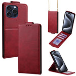 Cover a libro verticale in similpelle vegana tinta unita con tracolla, For iPhone 16 Pro, For iPhone 16 Plus, For iPhone 16, For iPhone 15 Pro Max, For iPhone 15 Pro, For iPhone 15 Plus