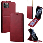 Cover a libro verticale in similpelle vegana tinta unita con tracolla, For iPhone 11 Pro Max, For iPhone 11, For iPhone 11 Pro