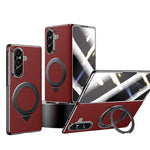 Custodia in vera pelle con supporto magnetico girevole per Samsung Galaxy Z