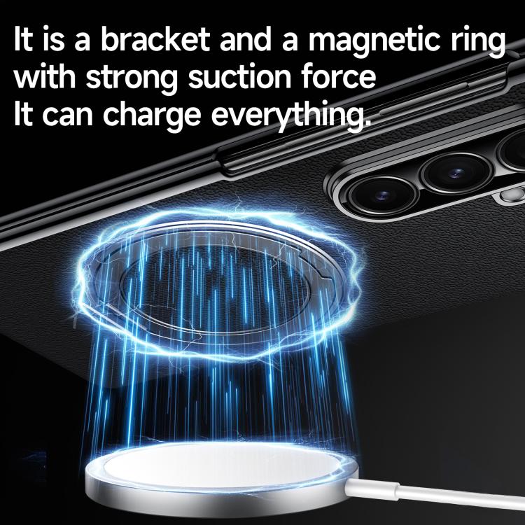 Custodia in vera pelle con supporto magnetico girevole per Samsung Galaxy Z