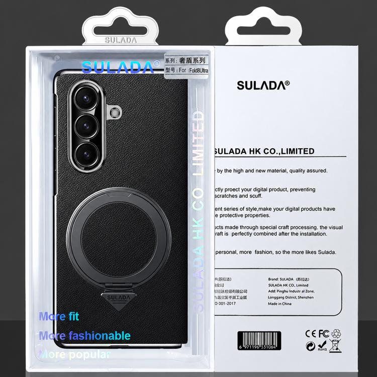 Custodia in vera pelle con supporto magnetico girevole per Samsung Galaxy Z