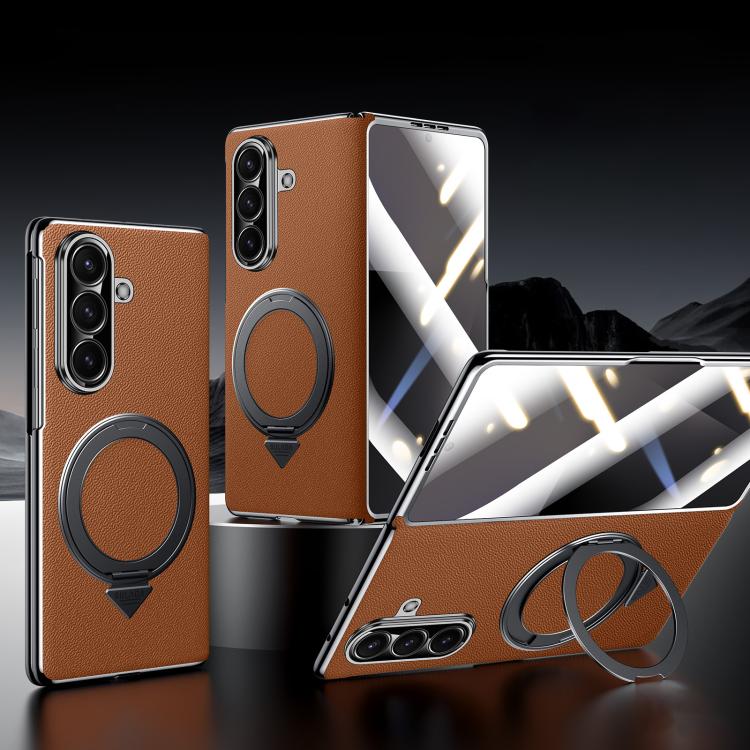 Custodia in vera pelle con supporto magnetico girevole per Samsung Galaxy Z