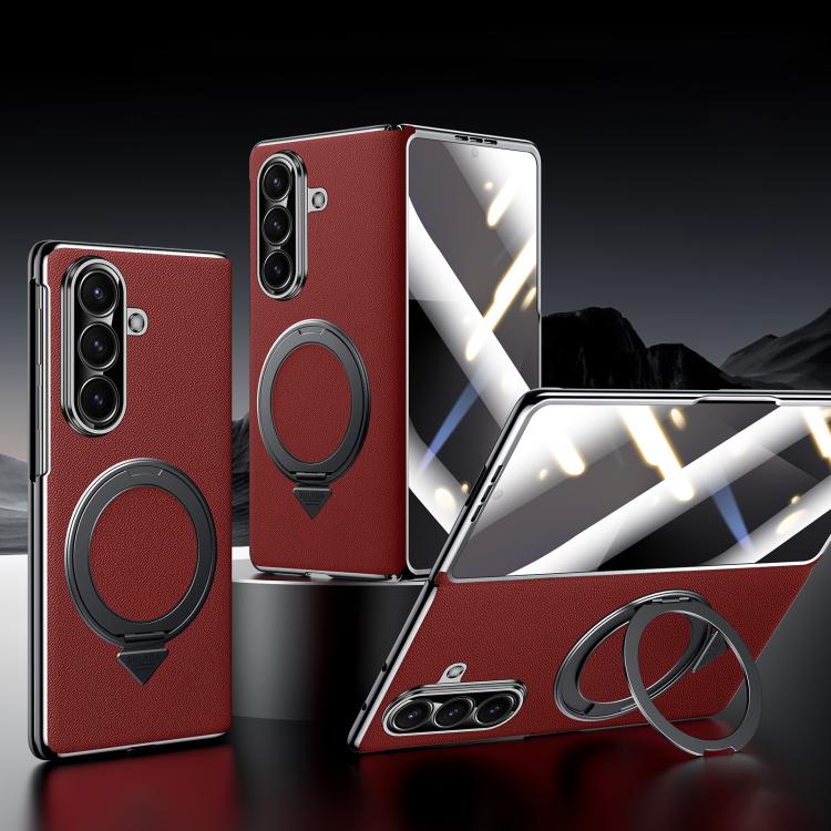 Custodia in vera pelle con supporto magnetico girevole per Samsung Galaxy Z