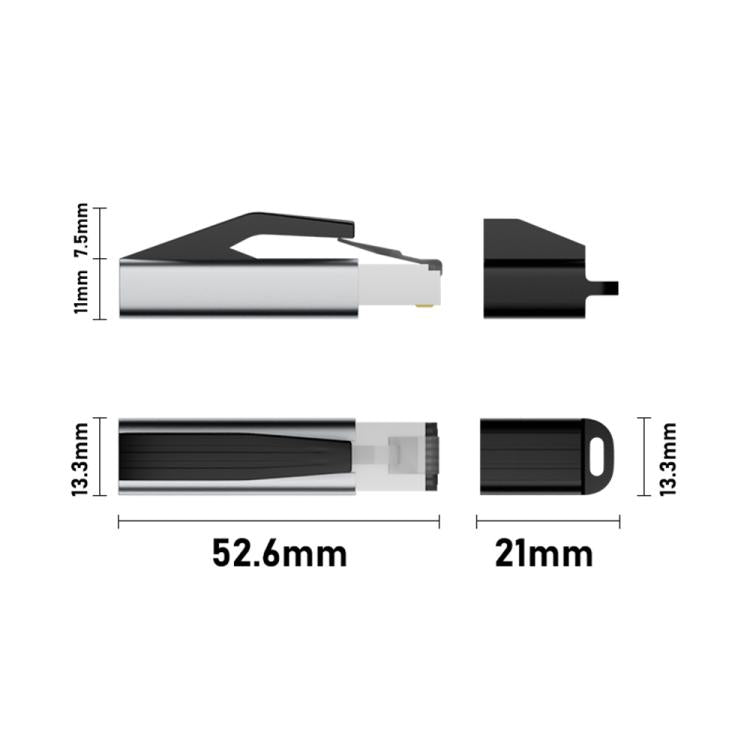 Adattatore RJ45 a USB-C 1000Mbps con cappuccio portachiavi