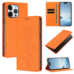 Custodia per telefono in ecopelle con protezione RFID magnetica e stampa a rilievo di simpatici gattini., For iPhone 15 Pro, For iPhone 15 Plus