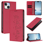Custodia per telefono in ecopelle con protezione RFID magnetica e stampa a rilievo di simpatici gattini., For iPhone 15 Pro, For iPhone 15 Plus
