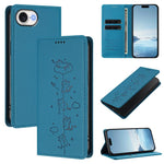 Custodia per telefono in ecopelle con protezione RFID magnetica e stampa a rilievo di simpatici gattini., For iPhone 17 Pro, For iPhone 17