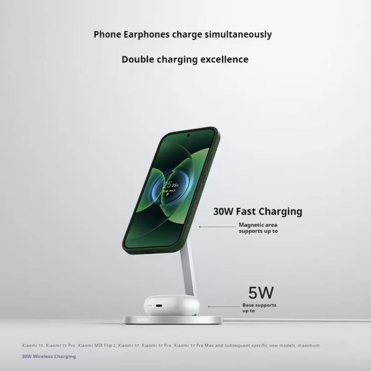 Caricabatterie wireless magnetico Xiaomi 30W 2 in 1