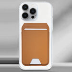 Supporto magnetico cellulare con slot carte in pelle