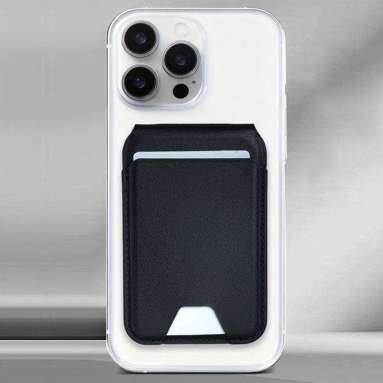 Supporto magnetico cellulare con slot carte in pelle