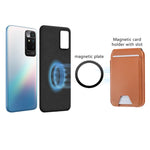 Supporto magnetico cellulare con slot carte in pelle