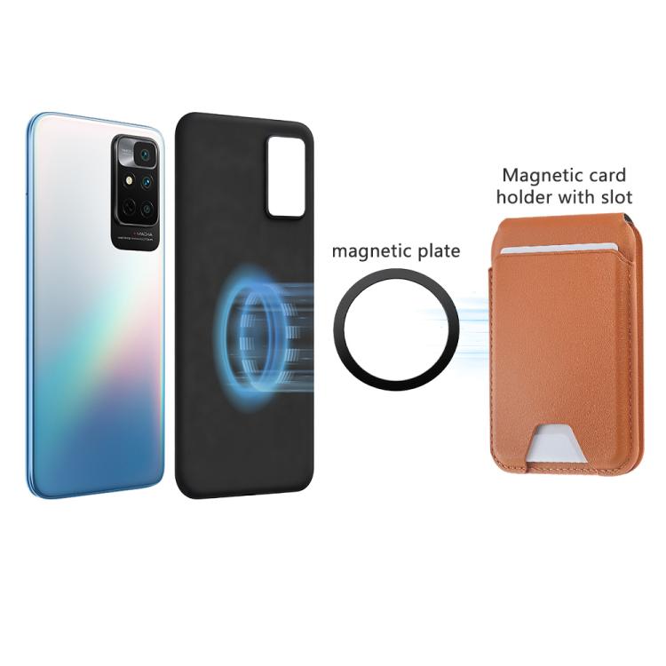 Supporto magnetico cellulare con slot carte in pelle