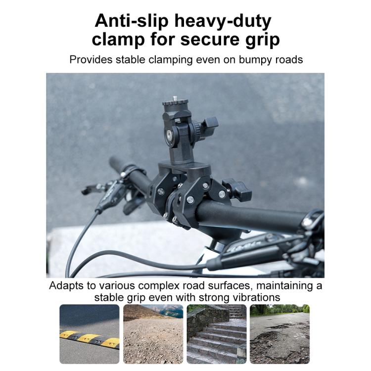 Morsetto doppia pinza universale per manubrio bici e action cam