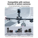 Morsetto doppia pinza universale per manubrio bici e action cam