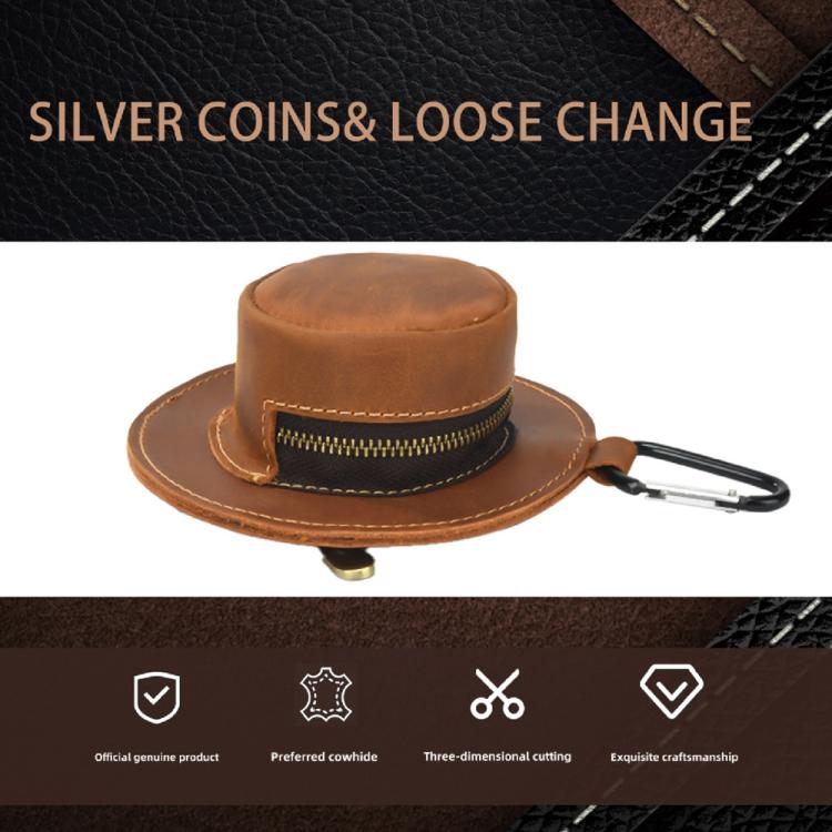 Portamonete piccolo in vera pelle design cappello Crazy Horse