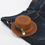 Portamonete piccolo in vera pelle design cappello Crazy Horse