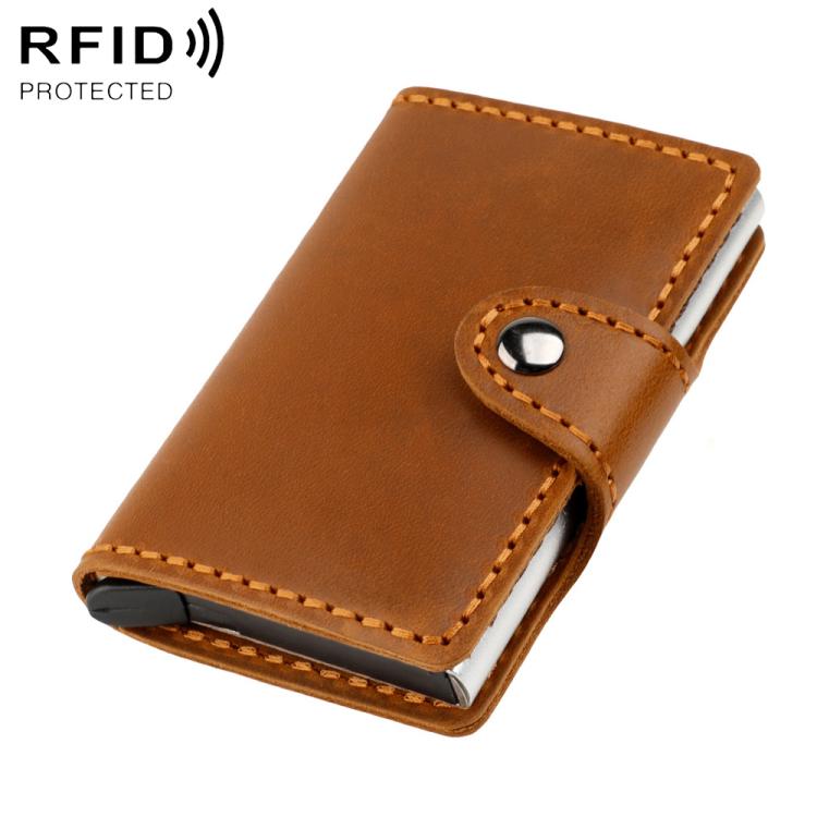 Scatola porta carte antimagnetica RFID in vera pelle