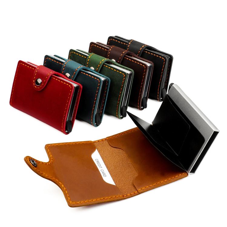 Scatola porta carte antimagnetica RFID in vera pelle