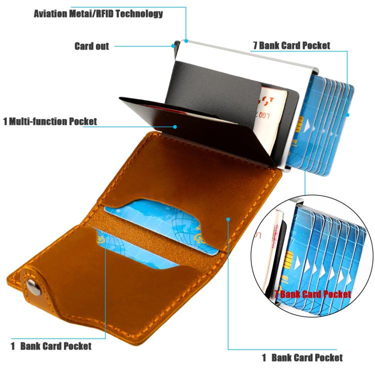 Scatola porta carte antimagnetica RFID in vera pelle