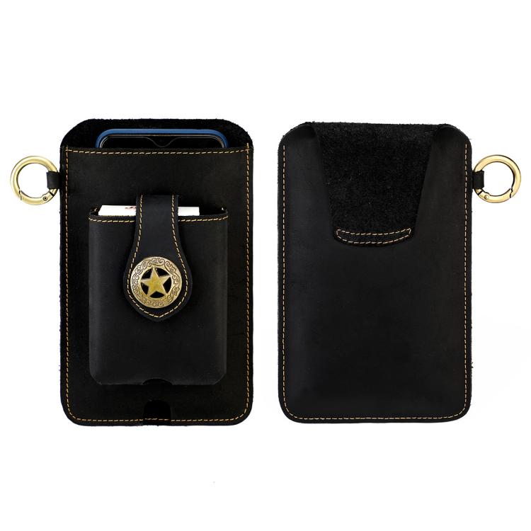 Marsupio uomo vintage in vera pelle con custodia cellulare