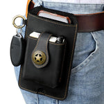 Marsupio uomo vintage in vera pelle con custodia cellulare