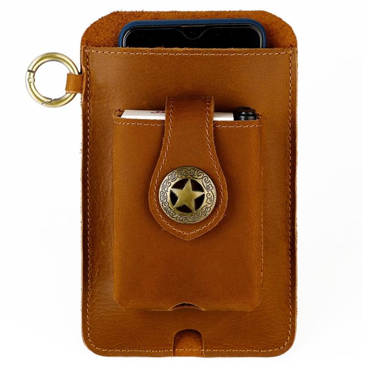 Marsupio uomo vintage in vera pelle con custodia cellulare