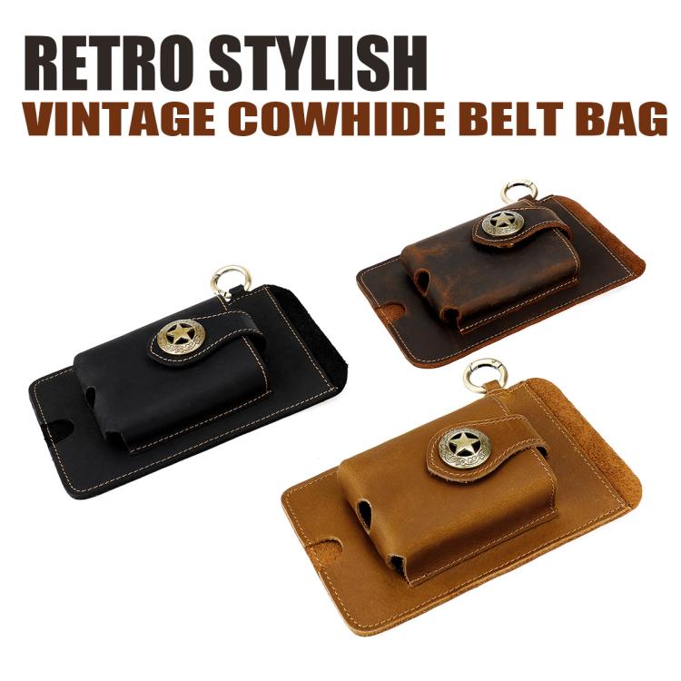 Marsupio uomo vintage in vera pelle con custodia cellulare