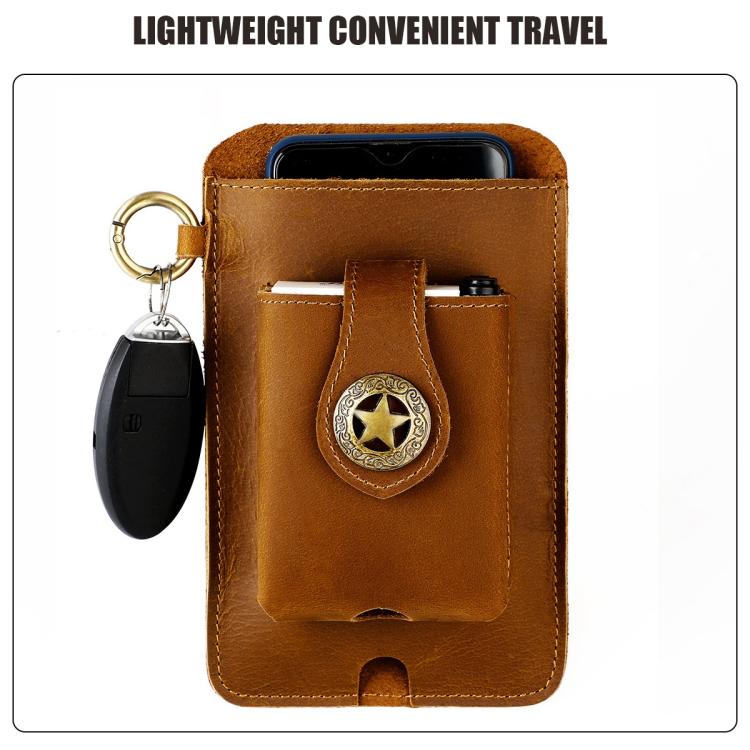 Marsupio uomo vintage in vera pelle con custodia cellulare